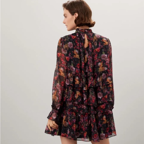 ADAM LIPPES COLLECTIVE FLORAL RUFFLE DRESS - Picture 3 of 5